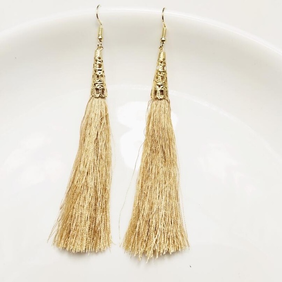 5/$22 Bohemian Tassel Earring Cherry - Picture 3 of 5
